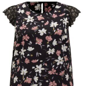 Bloomchic Plus Size 22-24 3x Floral Lace Cap Sleeve Blouse